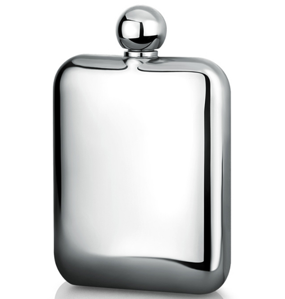 6oz Hot selling mirror polished hip flask with round lid
