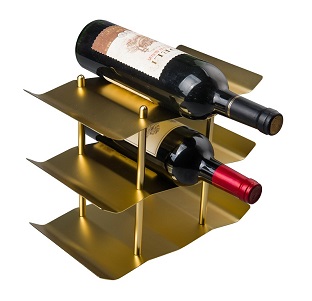 Wine rack with light gold plated