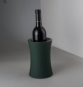 Double wall wine cooler with rubber painted