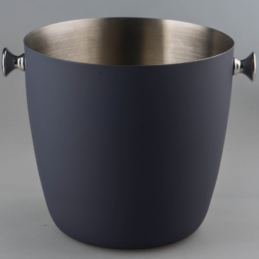 Stainless steel ice bucket with rubber painted