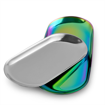 Colorful Stainless Steel 430 Restaurant Oval Serving Tray