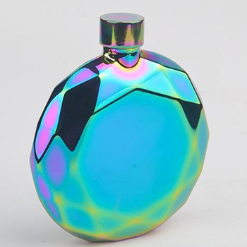 New Design 5oz PVD rainbow color stainless steel diamond hip flask