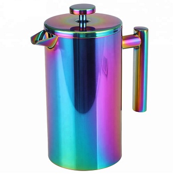 New style stainless steel double walled french press coffee maker