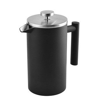 Personalized luxury rubber coating stainless steel double wall french press