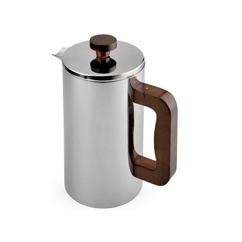 1000ml stainless steel double filter french press with wood handle and knob