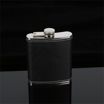 Customized 4 to 8 oz Leather stainless steel hip flask