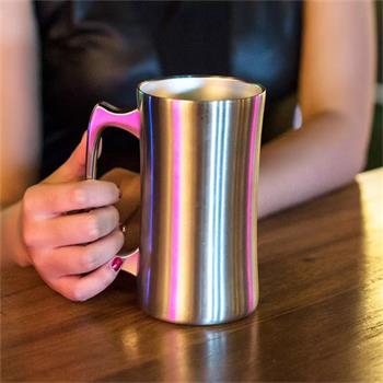 20oz Double Walled Vacuum Stainless Steel Beer Tankard with handle
