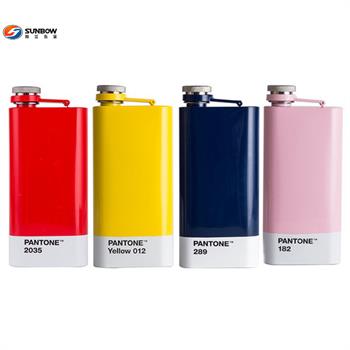 Custom 5 oz painted stainless steel hip flask